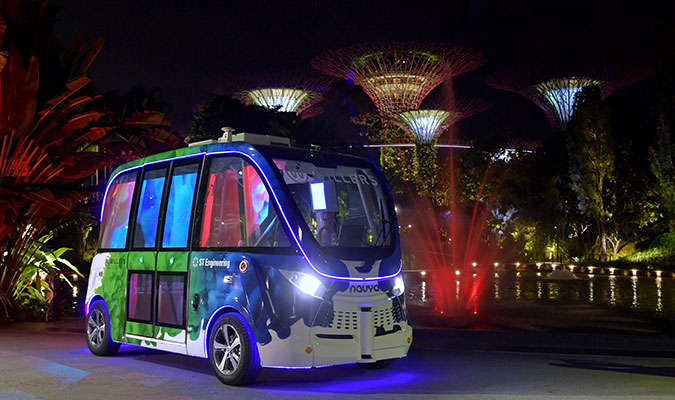 on-demand shared bus, npark ride, on-demand vehicle